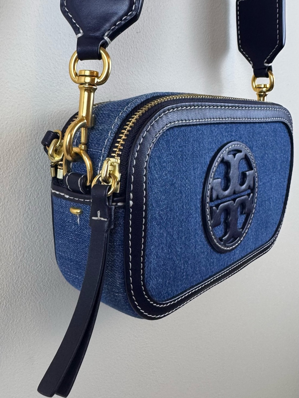 Tory Burch Miller Denim Mini Crossbody Bag with Dust Bag - Picture 11 of 16